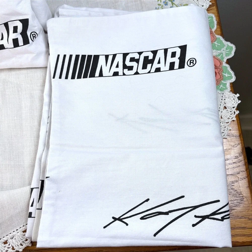 Vintage NASCAR  #9 Kasey Kahne Queen Sheet Set White Red Signature Made in USA